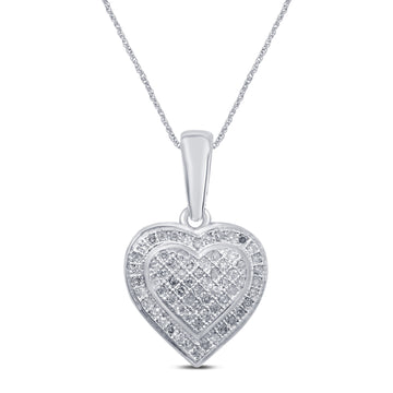 10KT White Gold 0.20 Carat Heart Pendant-0829086-WG