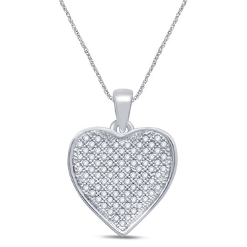 10KT White Gold 0.25 Carat Heart Pendant-0829091-WG