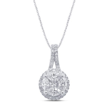 10KT White Gold 0.88 Carat Round Pendant-0829264-WG