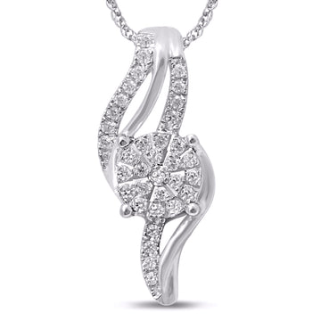 10KT White Gold 0.20 Carat Fashion Pendant-0829276-WG