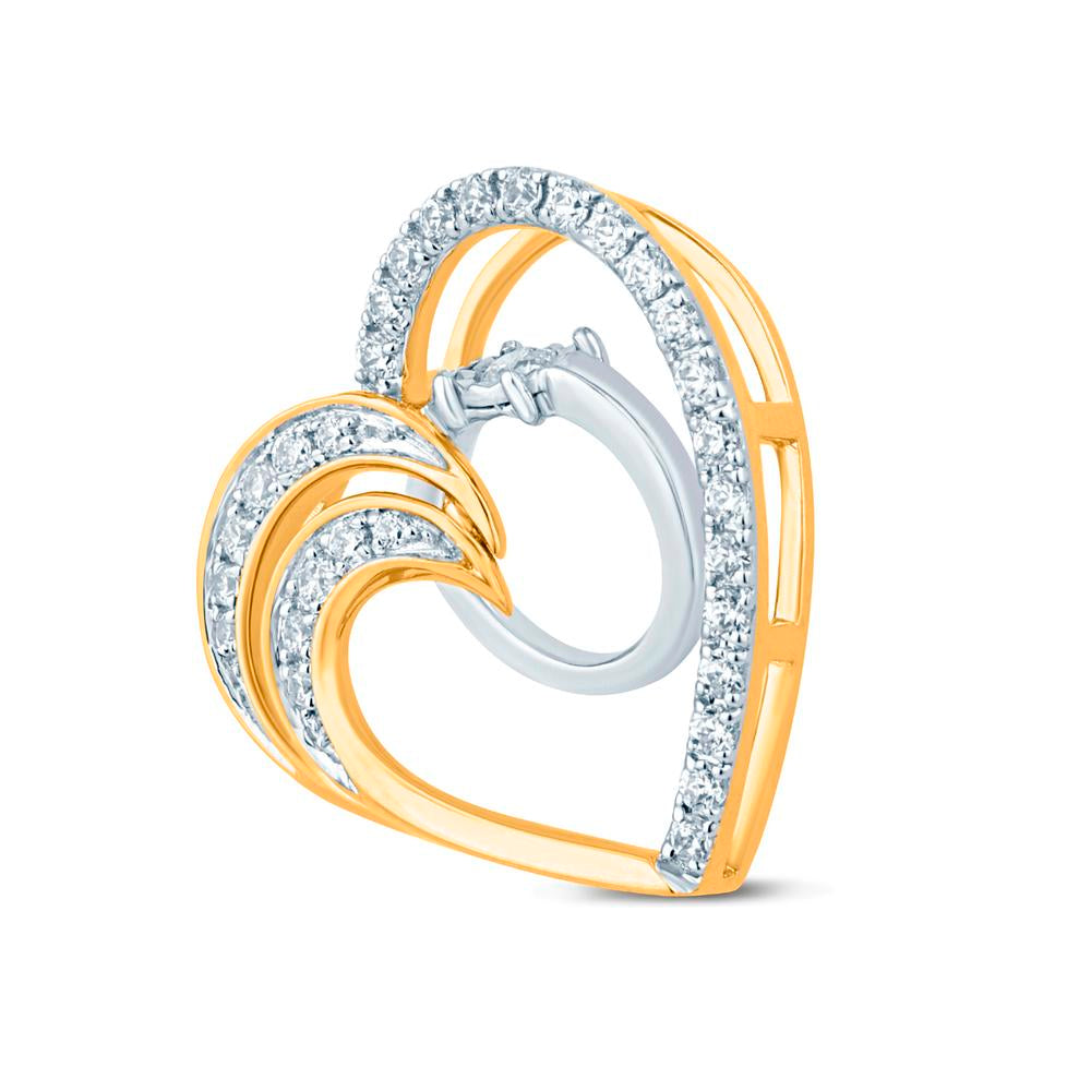 10KT Two-Tone (White and Yellow) Gold 0.25 Carat Heart Pendant-0829293-WY