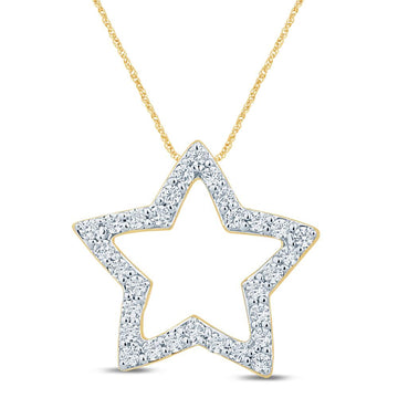 10KT Two-Tone (Yellow and White) Gold 0.17 Carat Star Pendant-0829295-YW