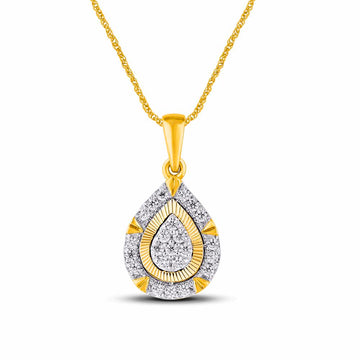 10KT Two-Tone (Yellow and White) Gold 0.20 Carat Pear Pendant-0829301-YW