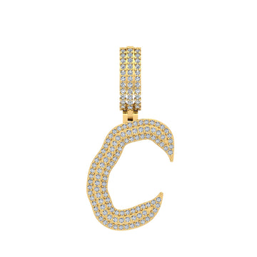 10KT Yellow Gold 0.82 Carat Initial (C) Pendant-0830027-YG