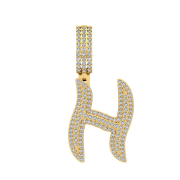 10KT Yellow Gold 0.90 Carat Initial (H) Pendant-0830032-YG