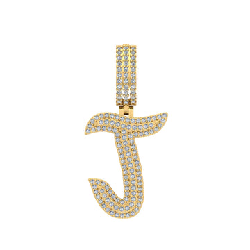 10KT Yellow Gold 0.80 Carat Initial (J) Pendant-0830034-YG