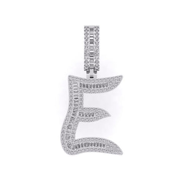 10KT White Gold 1.02 Carat Initial (E) Pendant-0830047-WG