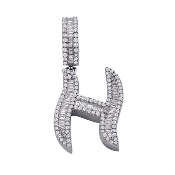 10KT White Gold 0.99 Carat Initial (H) Pendant-0830050-WG