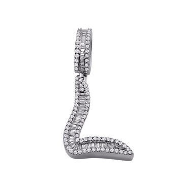 10KT White Gold 0.76 Carat Initial (L) Pendant-0830054-WG