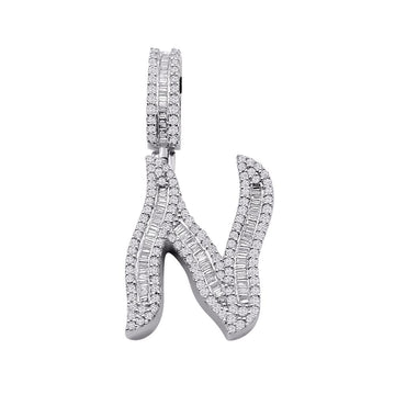 10KT White Gold 1.03 Carat Initial (N) Pendant-0830056-WG