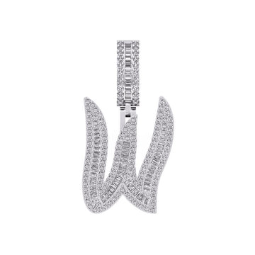 10KT White Gold 1.11 Carat Initial (W) Pendant-0830061-WG