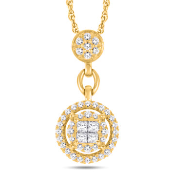 10KT Yellow Gold 0.30 Carat Round Pendant-0832169-YG