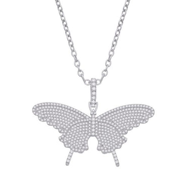 10KT White Gold 3.16 Carat Butterfly Pendant-0832259-WG