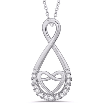 10KT White Gold 0.09 Carat Infinity Heart Pendant-0832775-WG