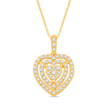 10KT All Yellow Gold 0.42 Carat Heart Pendant-0832937-ALY