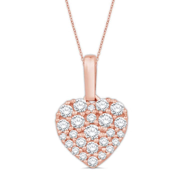 10KT Rose Gold 0.42 Carat Heart Pendant-0832938-RG