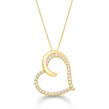 10KT Yellow Gold 0.21 Carat Heart Pendant-0832964-YG