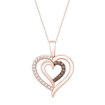 10KT Rose Gold 0.21 Carat Heart Pendant-0832971-RG