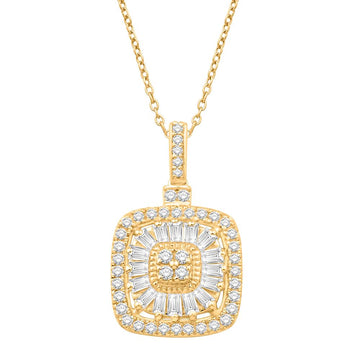 10KT Yellow Gold 0.50 Carat Cushion Pendant-0832974-YG