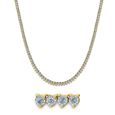 10KT  2.12-2.25CT D-NECKLACE "22inch"