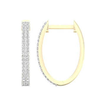 10KT Yellow Gold 0.25 Carat Classic Hoops Earrings-0927030-YG