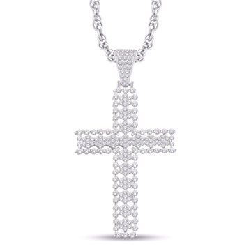 10KT White Gold 2.00 Carat Cross Hiphop-1025587-WG