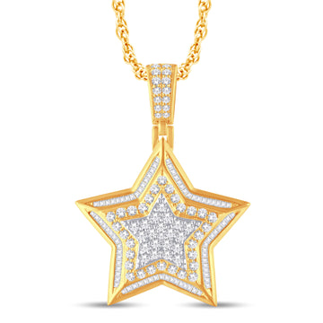 10KT Two-Tone (Yellow and White) Gold 2.88 Carat Star Hiphop-1025781-YW