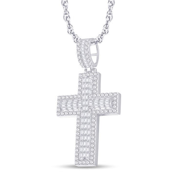 10KT White Gold 3.33 Carat Cross Hiphop-1025791-WG