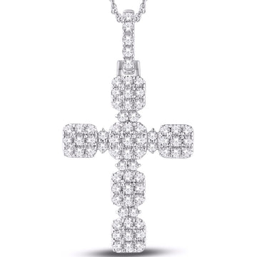 10KT White Gold 1.60 Carat Cross Hiphop-1026222-WG