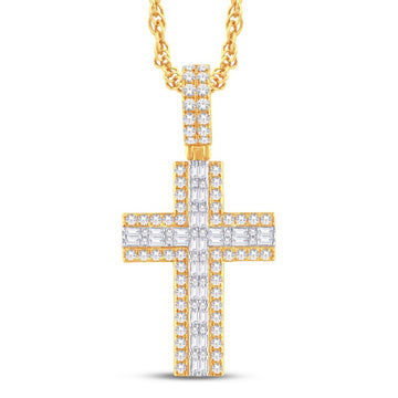 10KT Two-Tone (Yellow and White) Gold 1.89 Carat Cross Hiphop-1026228-YW