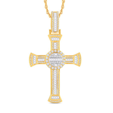 10KT Two-Tone (Yellow and White) Gold 4.63 Carat Cross Hiphop-1026238-YW