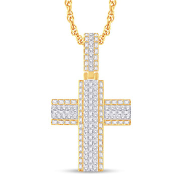 10KT Two-Tone (Yellow and White) Gold 1.88 Carat Cross Hiphop-1026241-YW