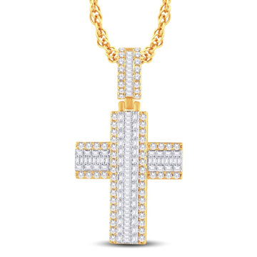 10KT Two-Tone (Yellow and White) Gold 2.67 Carat Cross Hiphop-1026277-YW