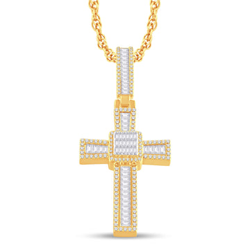 10KT Two-Tone (Yellow and White) Gold 1.62 Carat Cross Hiphop-1026290-YW