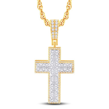 10KT Two-Tone (Yellow and White) Gold 1.72 Carat Cross Hiphop-1026291-YW