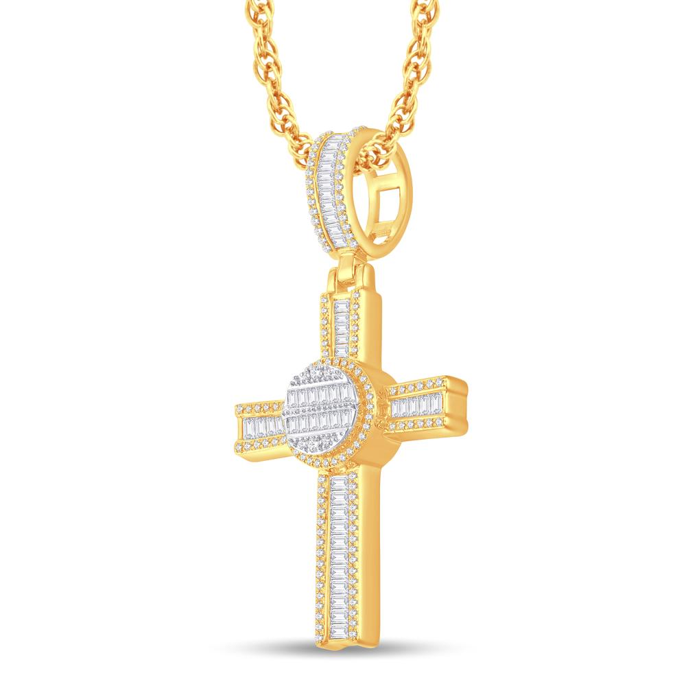 10KT Two-Tone (Yellow and White) Gold 1.48 Carat Cross Hiphop-1026305-YW