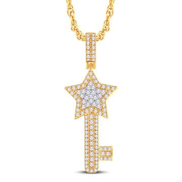 10KT Two-Tone (Yellow and White) Gold 1.44 Carat Star Key Hiphop-1026312-YW