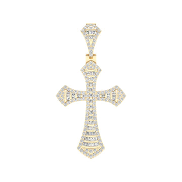 10KT Yellow Gold 0.75 Carat Cross Hiphop-1027034-YG