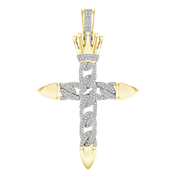 10KT Yellow Gold 0.55 Carat Cross Hiphop-1027066-YG