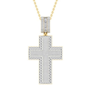 10KT Two-Tone (Yellow and White) Gold 2.00 Carat Cross Hiphop-1027112-YW