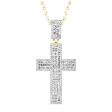 10KT Two-Tone (Yellow and White) Gold 1.05 Carat Cross Hiphop-1027113-YW