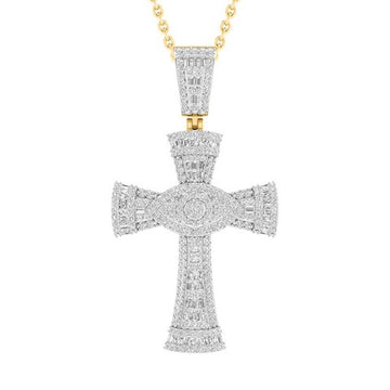 10KT Two-Tone (Yellow and White) Gold 1.32 Carat Cross Hiphop-1027116-YW