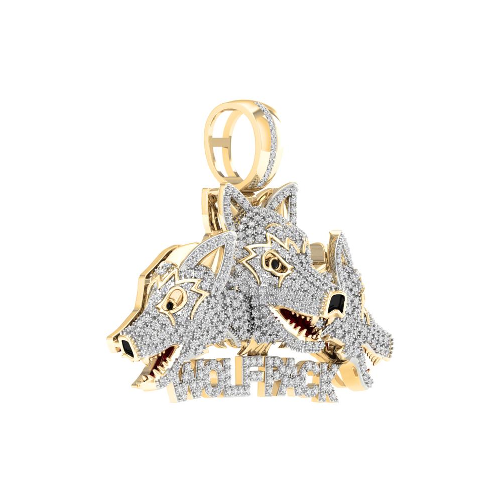 10KT Yellow Gold 1.25 Carat 3Wolfpack Hiphop-1027136-YG