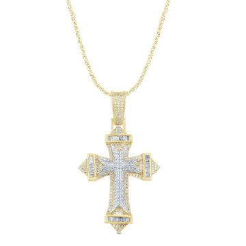 10KT Yellow Gold 0.94 Carat Cross Hiphop-1029513-YG