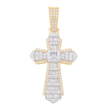 10KT Two-Tone Gold 2.13 Carat Cross Hiphop-1029623-TT