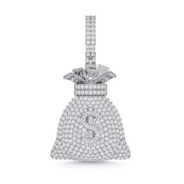 10KT White Gold 4.10 Carat Money Bag Hiphop-1030004-WG