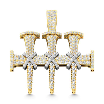 10KT Two-Tone (Yellow and White) Gold 2.10 Carat Cross Hiphop-1030027-YW