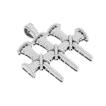 10KT White Gold 2.50 Carat Cross Hiphop-1030038-WG