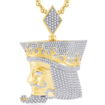 10KT Yellow Gold 0.70 Carat King Face HipHop Pendant-1033667-YG