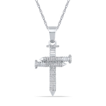 10KT White Gold 0.55 Carat Cross Hiphop-1050030-WG